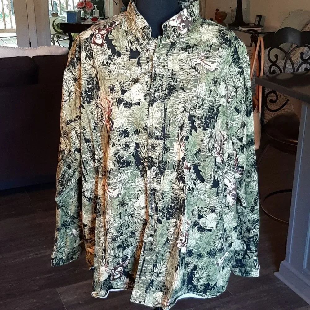 FIELD TESTED by OUTDOOR LIFE Mens 2XL (50/52) Cotton Camo Shirt